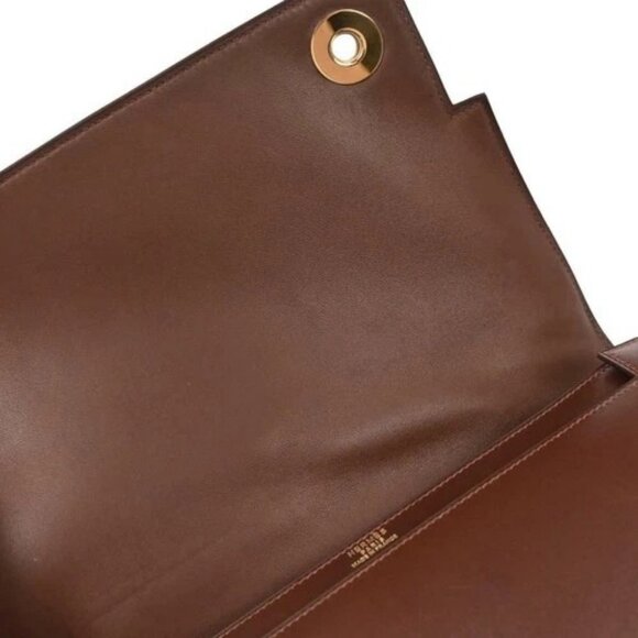 Hermes Marron Fonce Box Calf Piano Handbag - Picture 7 of 10